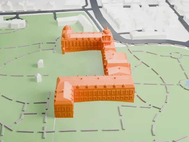 Festetics Palace model, South view