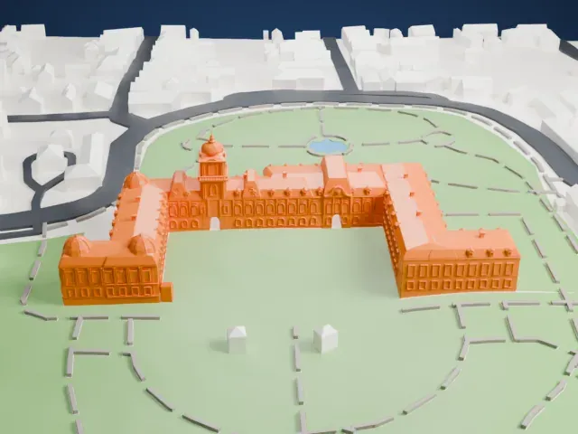 Festetics Palace model, West view
