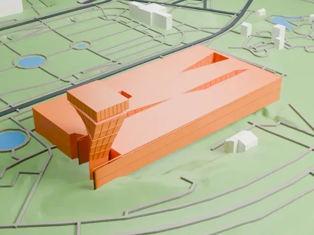 Fine Arts Museums of San Francisco model, North view