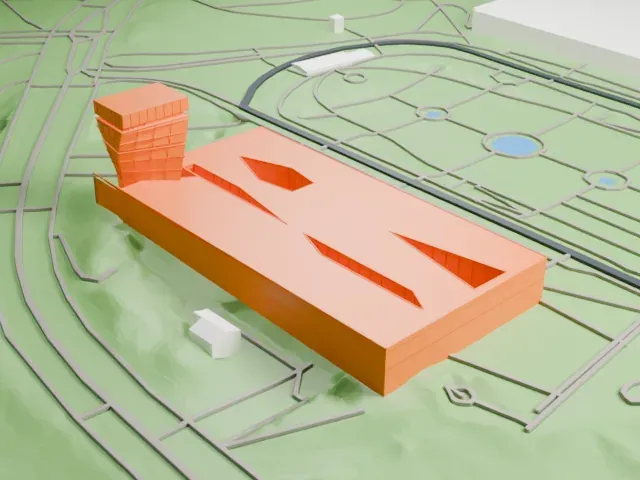 Fine Arts Museums of San Francisco model, West view