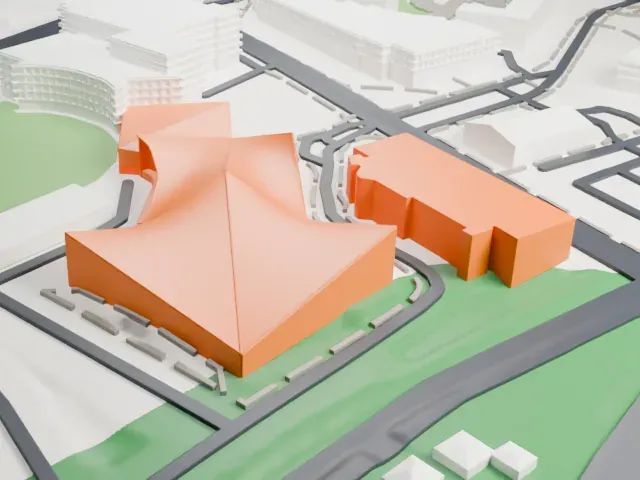 Finneran Pavilion model, East view
