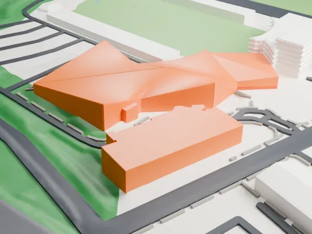 Finneran Pavilion model, North view