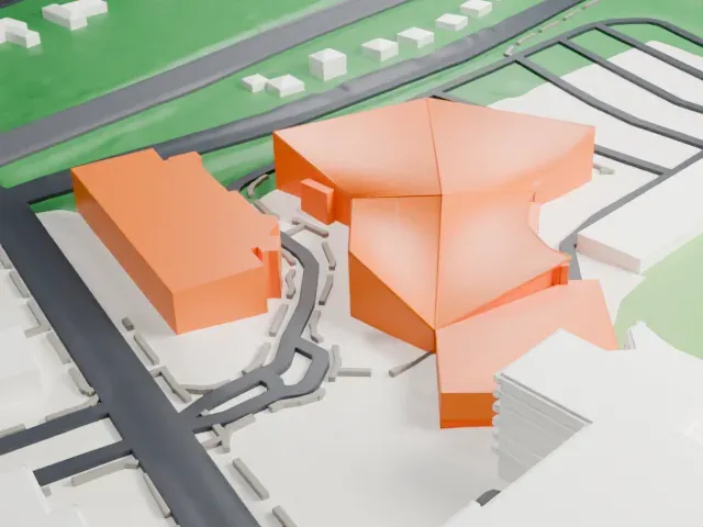 Finneran Pavilion model, West view