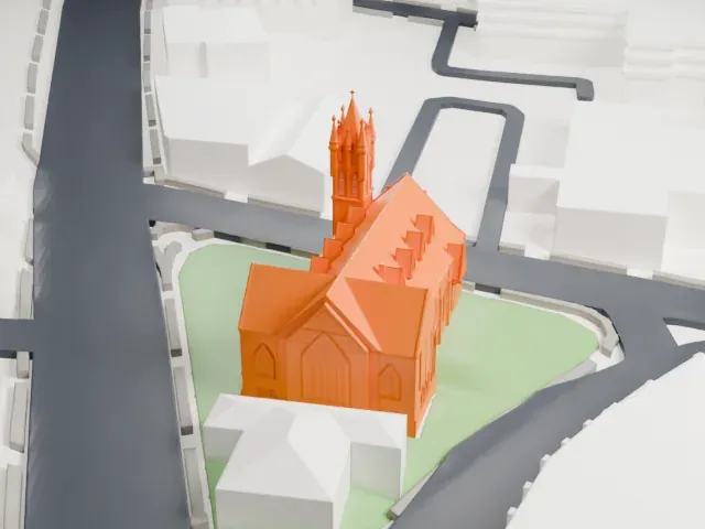 First Baptist Church of Ossining model, North view