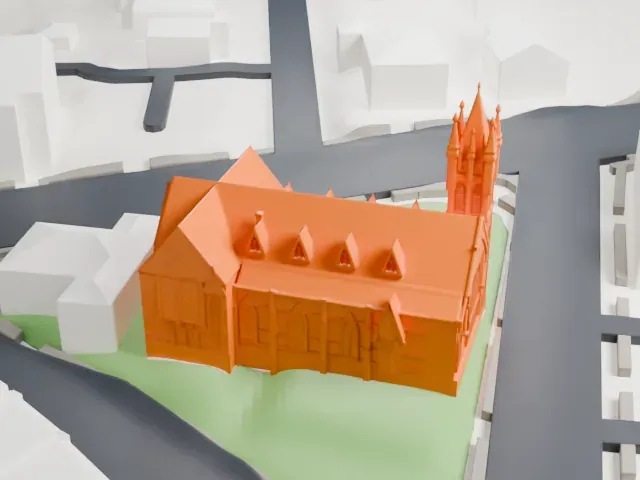 First Baptist Church of Ossining model, West view