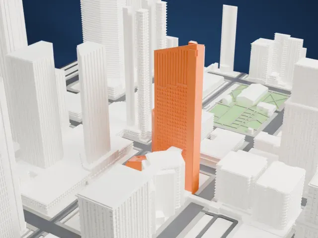 First Canadian Centre model, East view