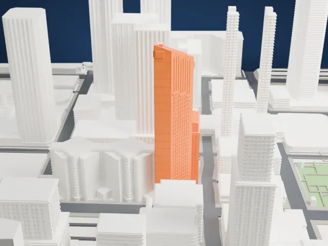 First Canadian Centre model, North view