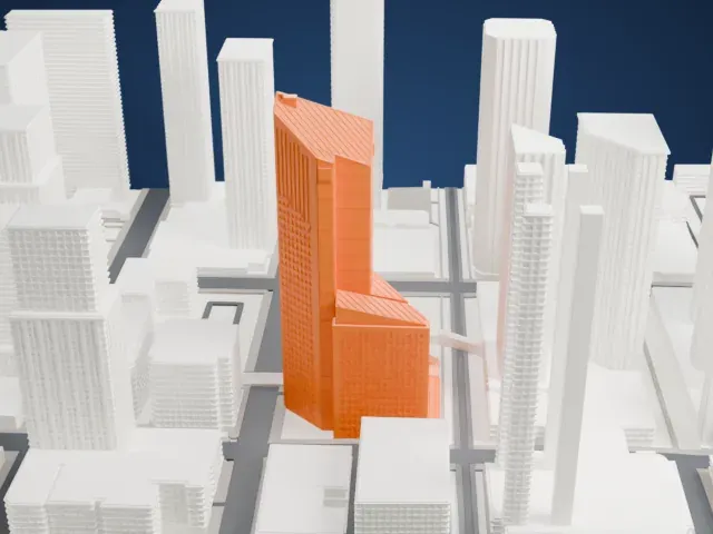 First Canadian Centre model, West view