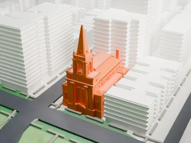 First Church of Christ, Scientist model, East view