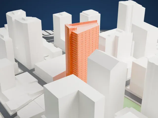 First Hawaiian Center model, East view