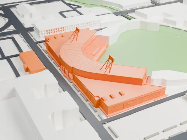 First Horizon Park model, West view