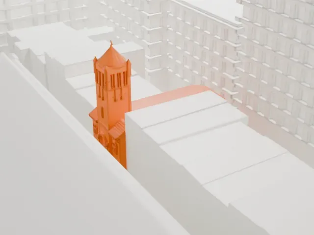 First Hungarian Reformed Church of New York model, North view
