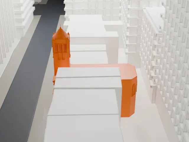 First Hungarian Reformed Church of New York model, West view