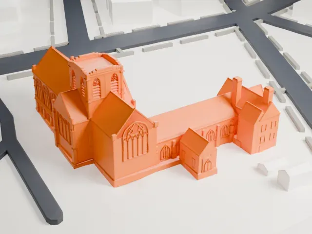 First Presbyterian Church of Far Rockaway model, North view