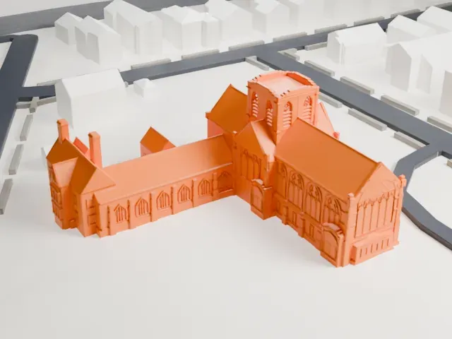 First Presbyterian Church of Far Rockaway model, South view