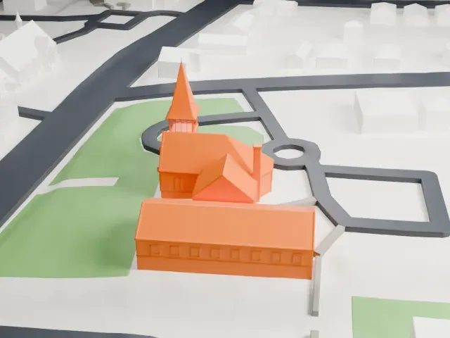 First Presbyterian Church of Oyster Bay model, West view