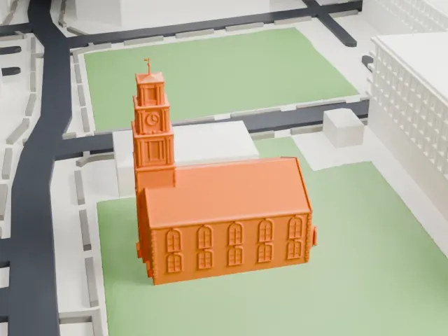First Reformed Church of New Brunswick model, North view