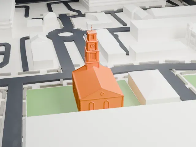 First Reformed Church of New Brunswick model, West view