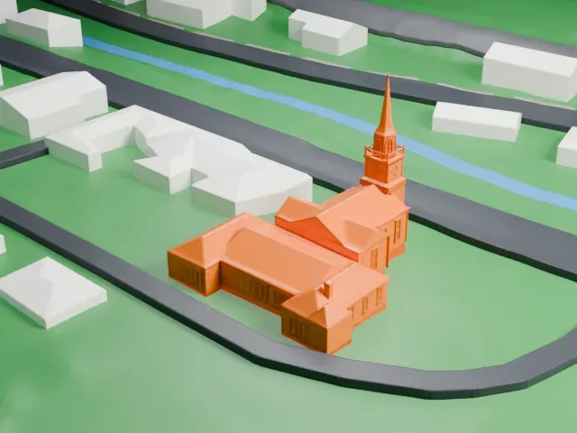 First Reformed Church, Piermont model, East view