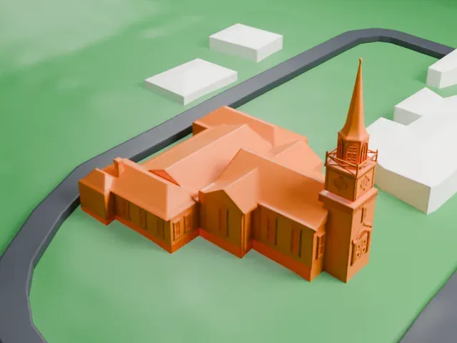 First Reformed Church, Piermont model, North view