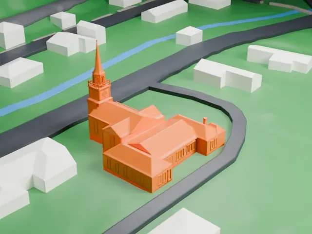First Reformed Church, Piermont model, South view