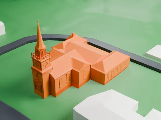 First Reformed Church, Piermont model, West view