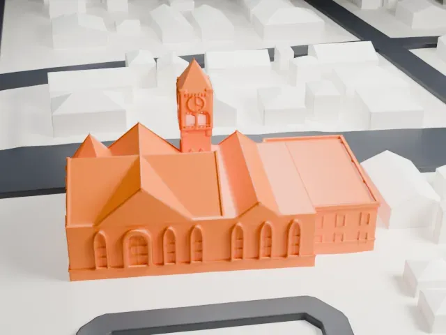 First United Methodist Church, Mount Vernon model, North view