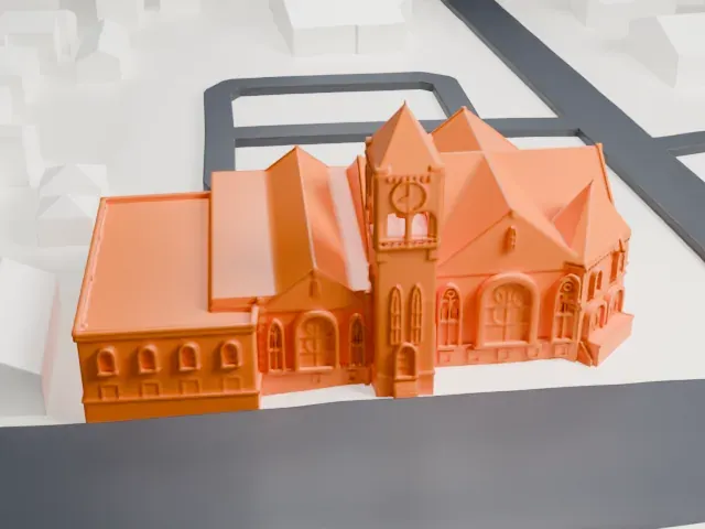 First United Methodist Church, Mount Vernon model, South view