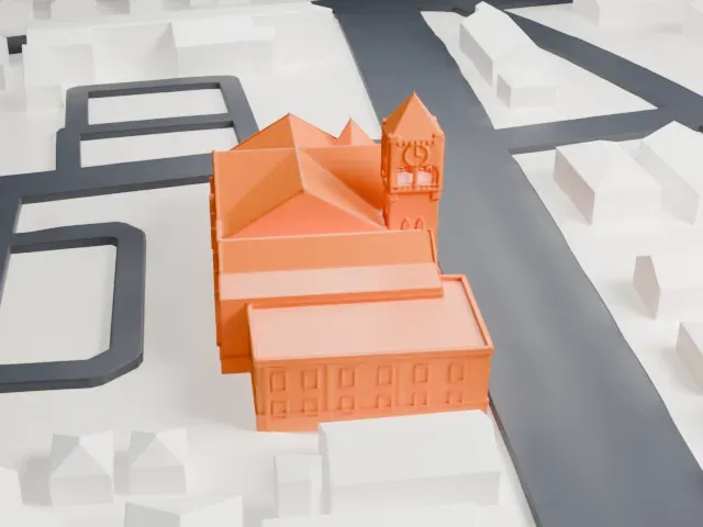 First United Methodist Church, Mount Vernon model, West view