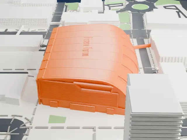 Fiserv Forum model, East view