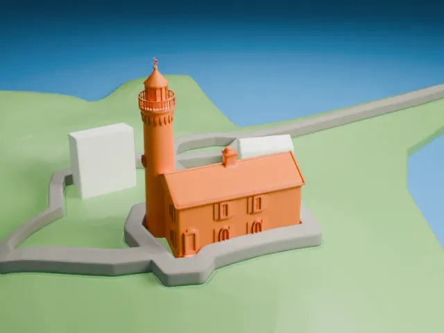Fisgard Lighthouse National Historic Site model, East view