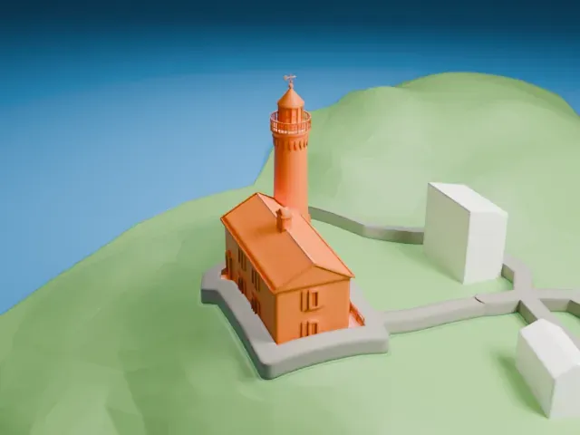 Fisgard Lighthouse National Historic Site model, North view