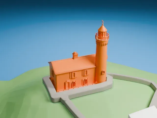 Fisgard Lighthouse National Historic Site model, West view
