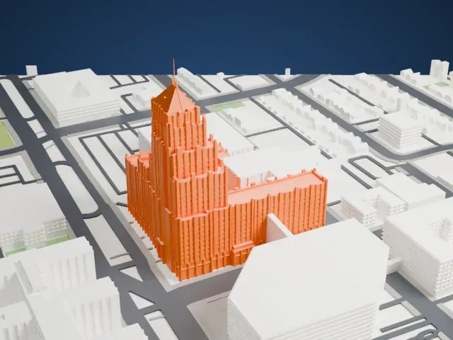 Fisher Building model, East view