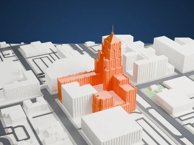 Fisher Building model, West view