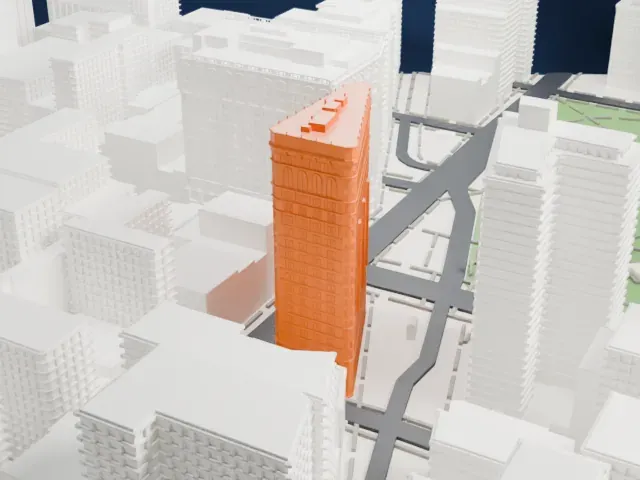 Flatiron Building model, South view