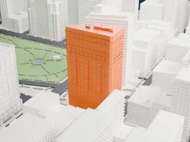 Flatiron Building model, West view