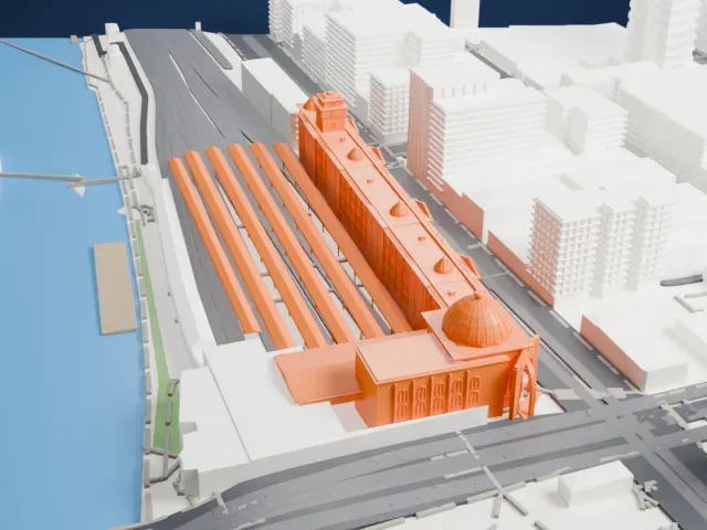 Flinders Street Station model, East view