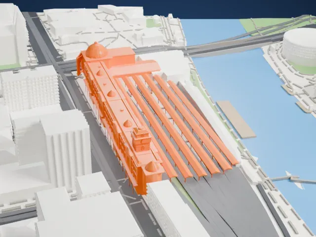 Flinders Street Station model, West view