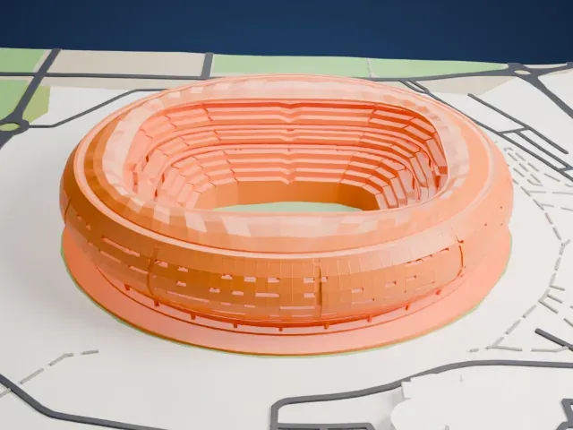 FNB Stadium model, East view