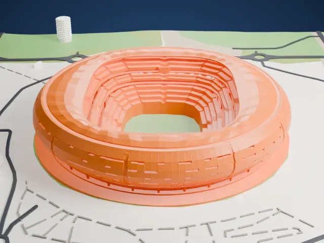 FNB Stadium model, North view