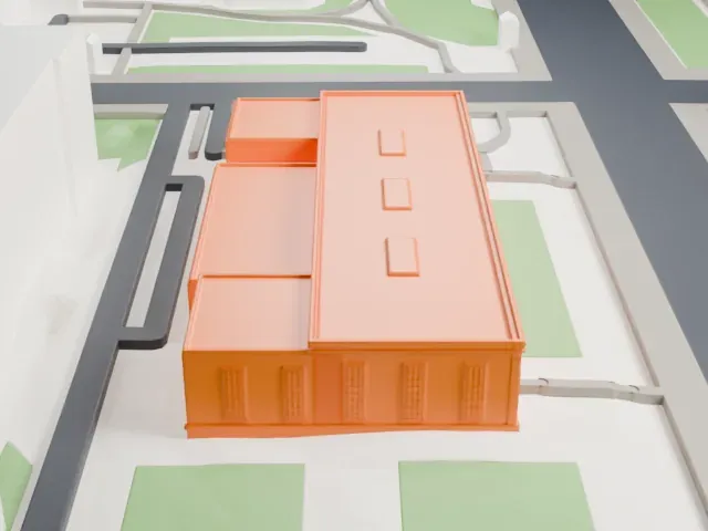 Folger Shakespeare Library model, East view