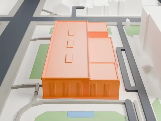 Folger Shakespeare Library model, West view