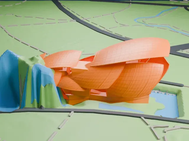 Fondation Louis Vuitton model, North view