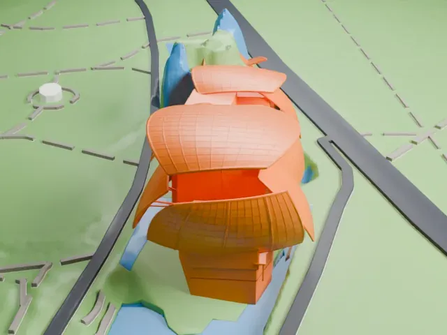 Fondation Louis Vuitton model, West view
