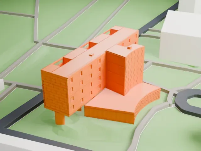 Fondation Suisse — Pavillon Le Corbusier model, East view