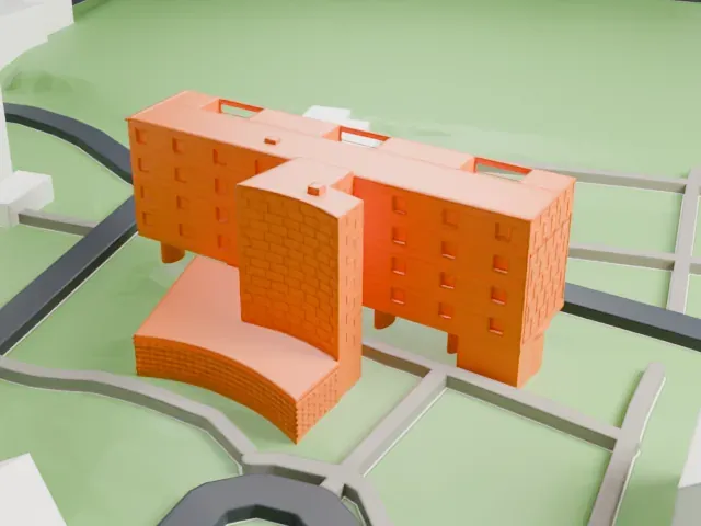Fondation Suisse — Pavillon Le Corbusier model, North view