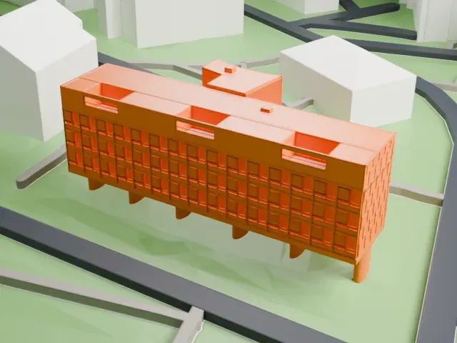 Fondation Suisse — Pavillon Le Corbusier model, South view