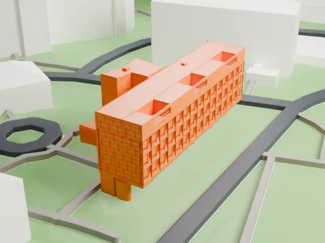 Fondation Suisse — Pavillon Le Corbusier model, West view