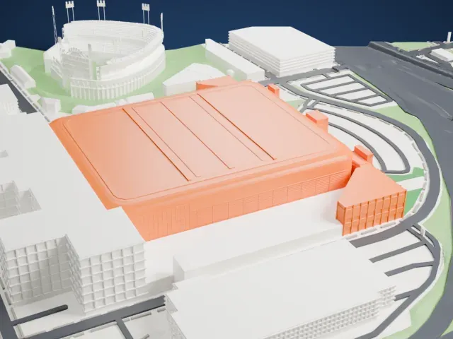 Ford Field model, East view
